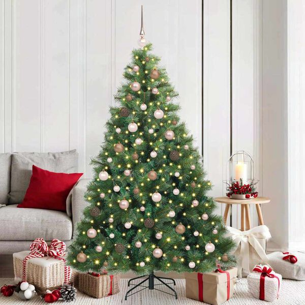 vidaXL Albero di Natale artificiale con 300 LED Verde 180 cm PE e PVC