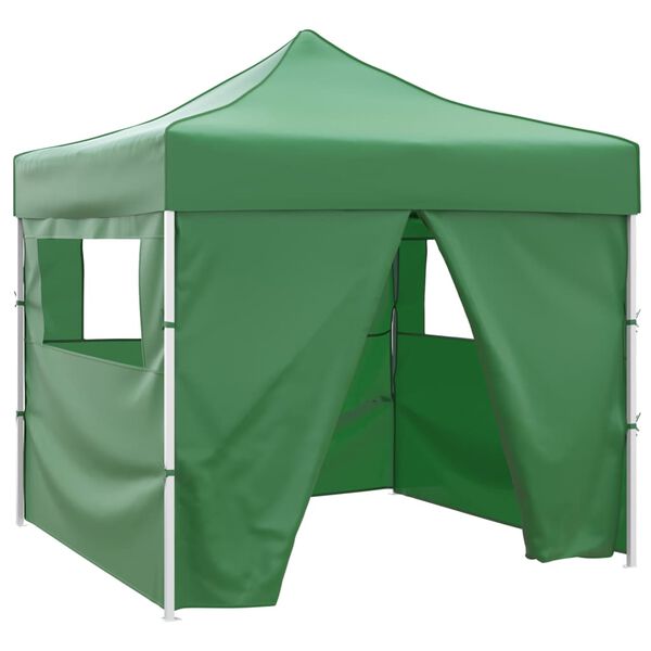 vidaXL Tenda Pieghevole Verde 3 x 3 m con 4 Pareti