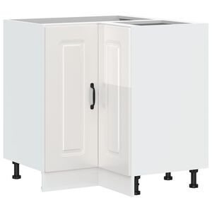 vidaXL Mobile Base ad Angolo Cucina Kalmar Bianco Lucido in Truciolato