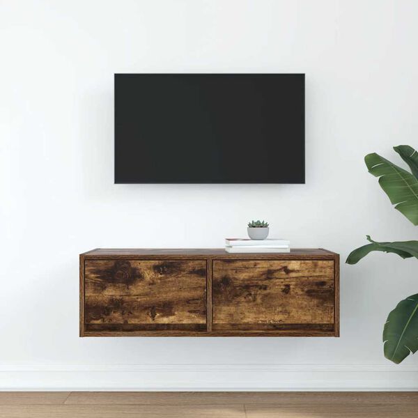 vidaXL Mobile Porta TV Rovere Fumo 80x31x25,5 cm in Legno Multistrato