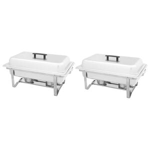 vidaXL Set 2 pz Teglie Scaldavivande in Acciaio Inossidabile