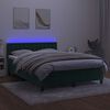 vidaXL Letto a Molle con Materasso e LED Verde Scuro 140x200cm Velluto