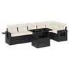 vidaXL Set Divani da Giardino con Cuscini 7pz Nero Polyrattan