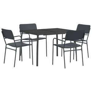 vidaXL Set da pranzo 5 pz Antracite Acciaio