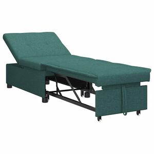vidaXL Divano Letto Estraibile Verde Scuro 194 x 50 x 82 cm Tessuto