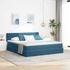 vidaXL Letto con Contenitore Blu Scuro 180 x 200 cm Velluto