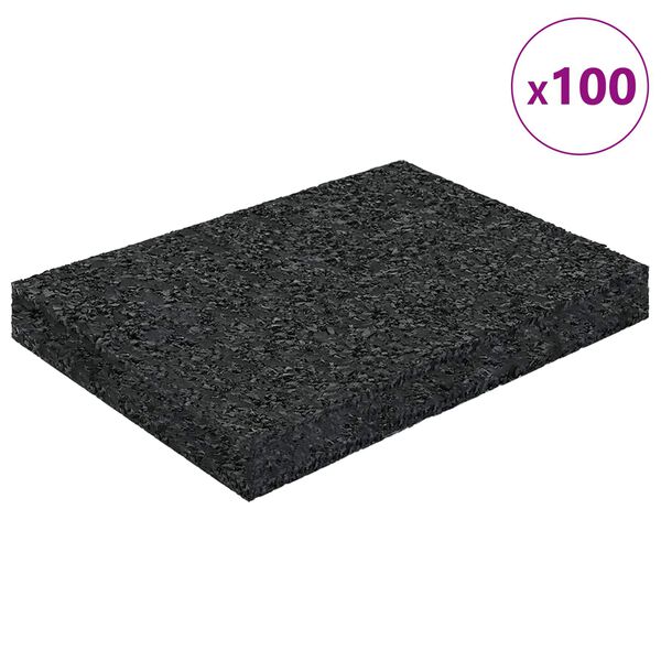 vidaXL Pad per patio in granuli di gomma Nero 6 x 9 x 1 cm Gomma