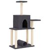 vidaXL Albero per Gatti con Tiragraffi in Sisal Grigio Scuro 122 cm