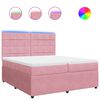 vidaXL Giroletto a Molle con Materasso Rosa 200x200 cm in Velluto