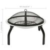 vidaXL Braciere e Barbecue 2in1 e Attizzatoio 56x56x49cm Acciaio Inox
