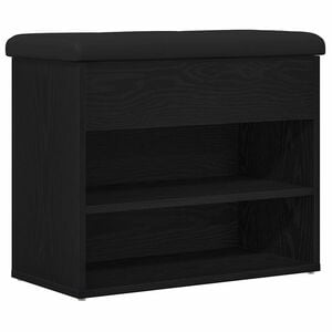 vidaXL Panchina con contenitore Rovere Nero 62 x 32 x 50 cm