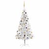 vidaXL Albero di Natale Preilluminato con Palline Argento 210 cm PET