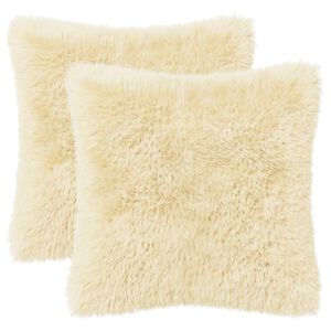 vidaXL Federa 2 pcs HEERLEN Crema 30 x 30 cm Fleece PV