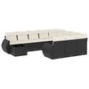 vidaXL Set Divani da Giardino 11 pz con Cuscini in Polyrattan Nero