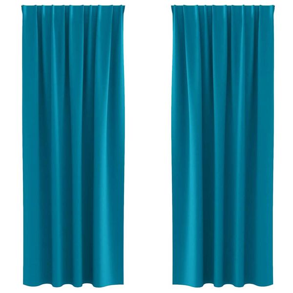 vidaXL Tende Blackout con Anelli 2 pcs Turchese 260 x 140 cm