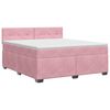 vidaXL Letto box spring con materasso Rosa 140 x 200 cm Velluto