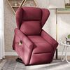 vidaXL Poltrona Alzapersona Massaggio Reclinabile Rosso Vino Tessuto
