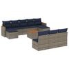 vidaXL Set Divani da Giardino 11 pz con Cuscini Grigio in Polyrattan