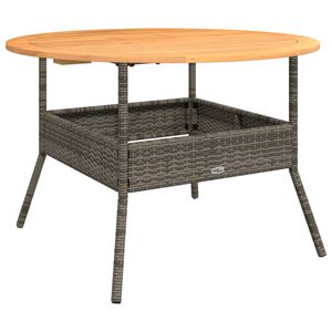 vidaXL Tavolo Giardino Piano Legno Acacia Grigio &Oslash;110x71 cm Polyrattan