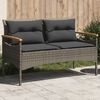 vidaXL Panchina Giardino con Cuscini 116x62,5x74 cm Grigia Polyrattan