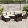 vidaXL Set Divano da Giardino con cuscino 8 pcs Marrone e Crema