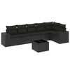 vidaXL Set Divani da Giardino con Cuscini 7pz Nero Polyrattan
