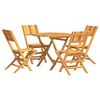 vidaXL Set da Pranzo per Giardino 5 pz in Legno Massello di Teak