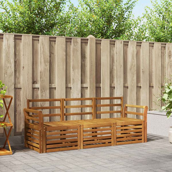 vidaXL Set divani 3 pcs Naturale Legno di Acacia Massello