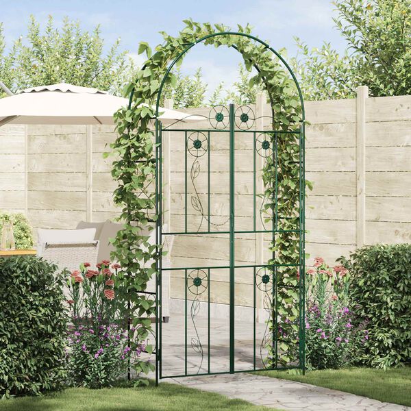 vidaXL Arco da Giardino Tinta unita Verde 115 x 37 x 226 cm