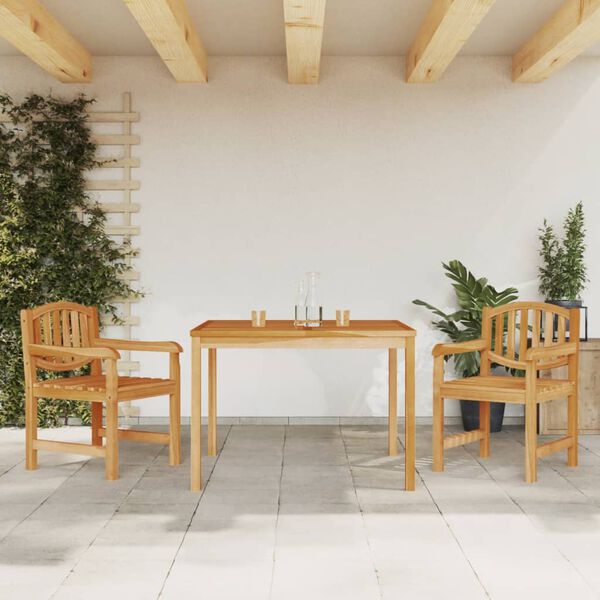 vidaXL Set da Pranzo per Giardino 3 pz in Legno Massello di Teak