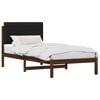 vidaXL Letto con Testiera Rivestita Marrone scuro e Nero 100 x 200 cm