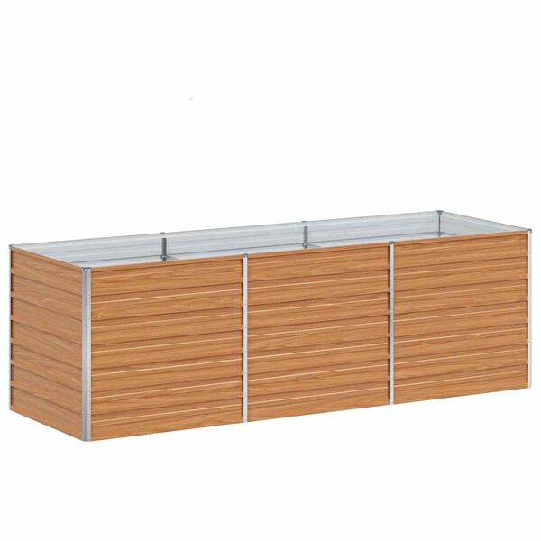vidaXL Letto Rialzato Giardino 240x80x77 cm in Acciaio Zincato Argento