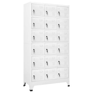 vidaXL Armadietto a Chiave a 18 Scomparti in Metallo 90x40x180 cm