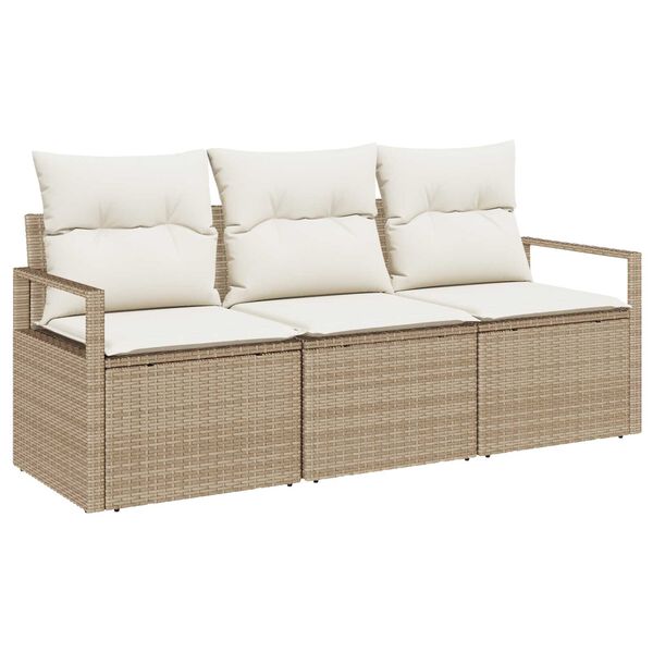 vidaXL Set di divani 3 pcs Beige polyrattan