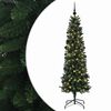 vidaXL Albero di Natale Artificiale Slim con Palline 210 cm 300 LED