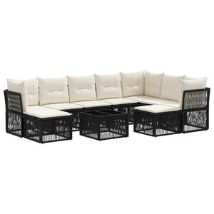 vidaXL Set Divano da Giardino 10 pz Nero polyrattan