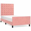 vidaXL Giroletto con Testiera Rosa 90x190 cm in Velluto