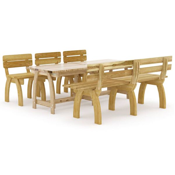 vidaXL Set da Pranzo da Giardino 5 pz in Legno di Pino Impregnato