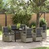 vidaXL Set da Pranzo per Giardino 7 pcs Grigio chiaro polyrattan