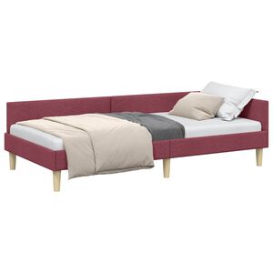 vidaXL Cornice del letto ad angolo Rosso Vino 90 x 200 cm Tessuto