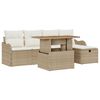 vidaXL Set Divano da Giardino 6 pcs Beige polyrattan