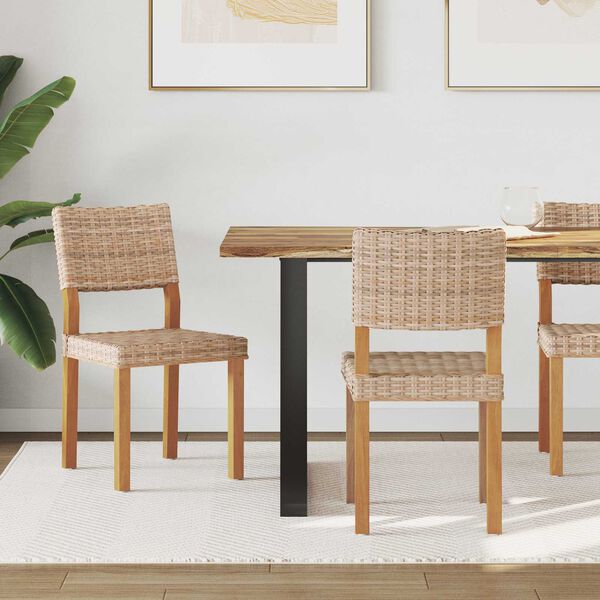 vidaXL Sedia da pranzo 2 pcs Naturale 46 x 55 x 84 cm Rattan Kubu