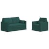 vidaXL Set di divani 2 pz Verde Scuro Tessuto