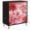 vidaXL Cassettiera AACHEN Stampa di palme rosa 66 x 36,5 x 76 cm