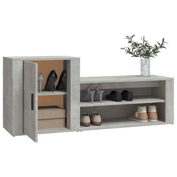 vidaXL Scarpiera Grigio Cemento 130x35x54 cm in Legno Multistrato