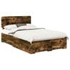 vidaXL Struttura del letto con cassetto Rovere fum&eacute; 135 x 190 cm