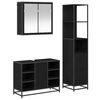 vidaXL Set di mobili per il bagno 3 pcs Rovere Nero Legno multistrato