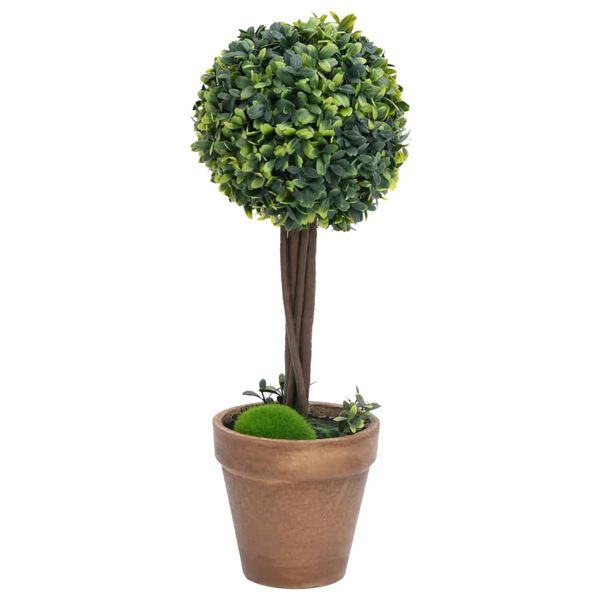 vidaXL Piante di Bosso Artificiale 2 pz a Sfera con Vaso Verde 56 cm