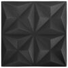 vidaXL Pannelli da parete 48 pcs Origami Nero 50 x 50 cm Schiuma XPS