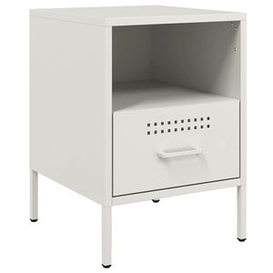 vidaXL Comodino Bianco 36x39x50,5 cm in Acciaio